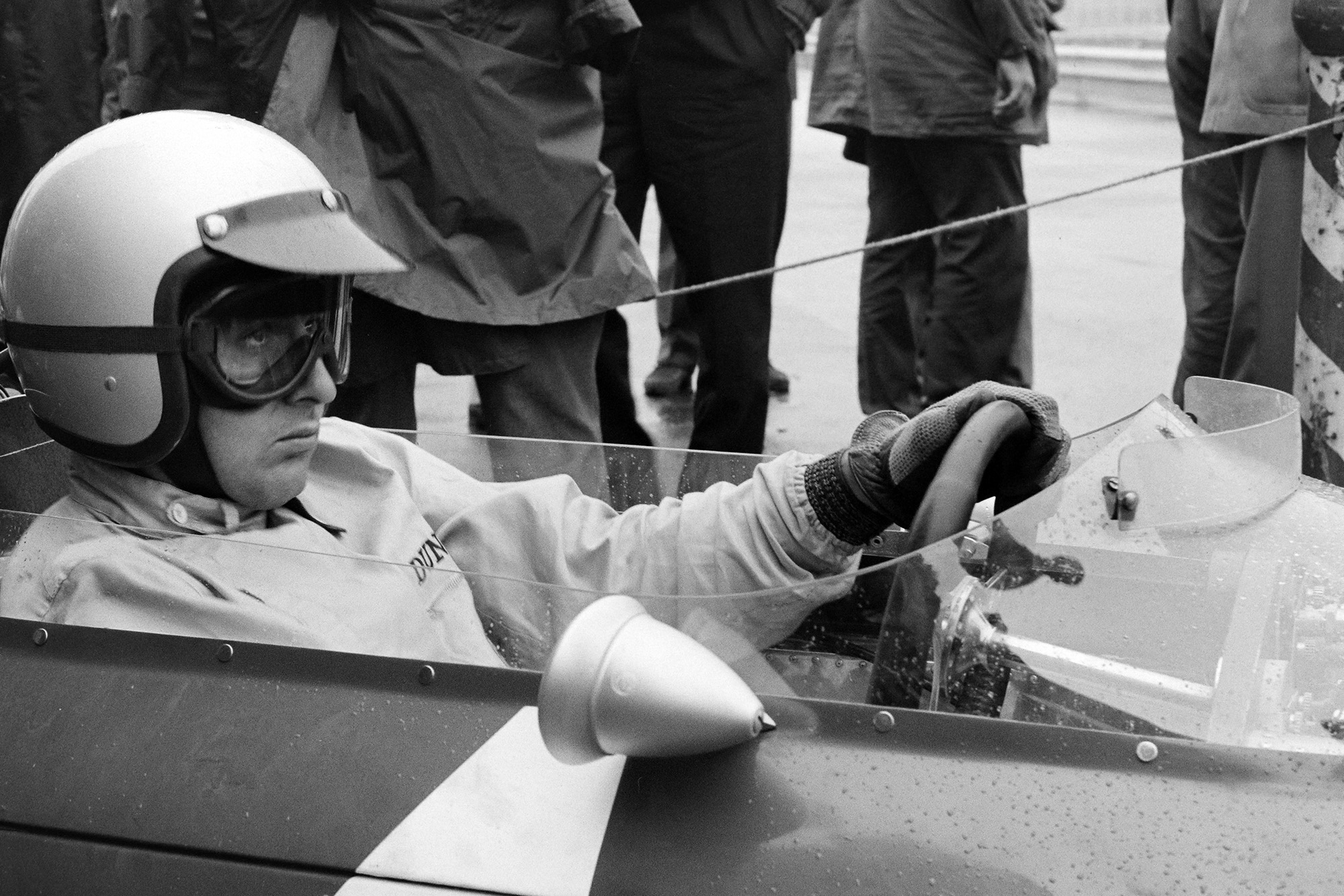 Ferrari's Lorenzo Bandini prepares for the race start.