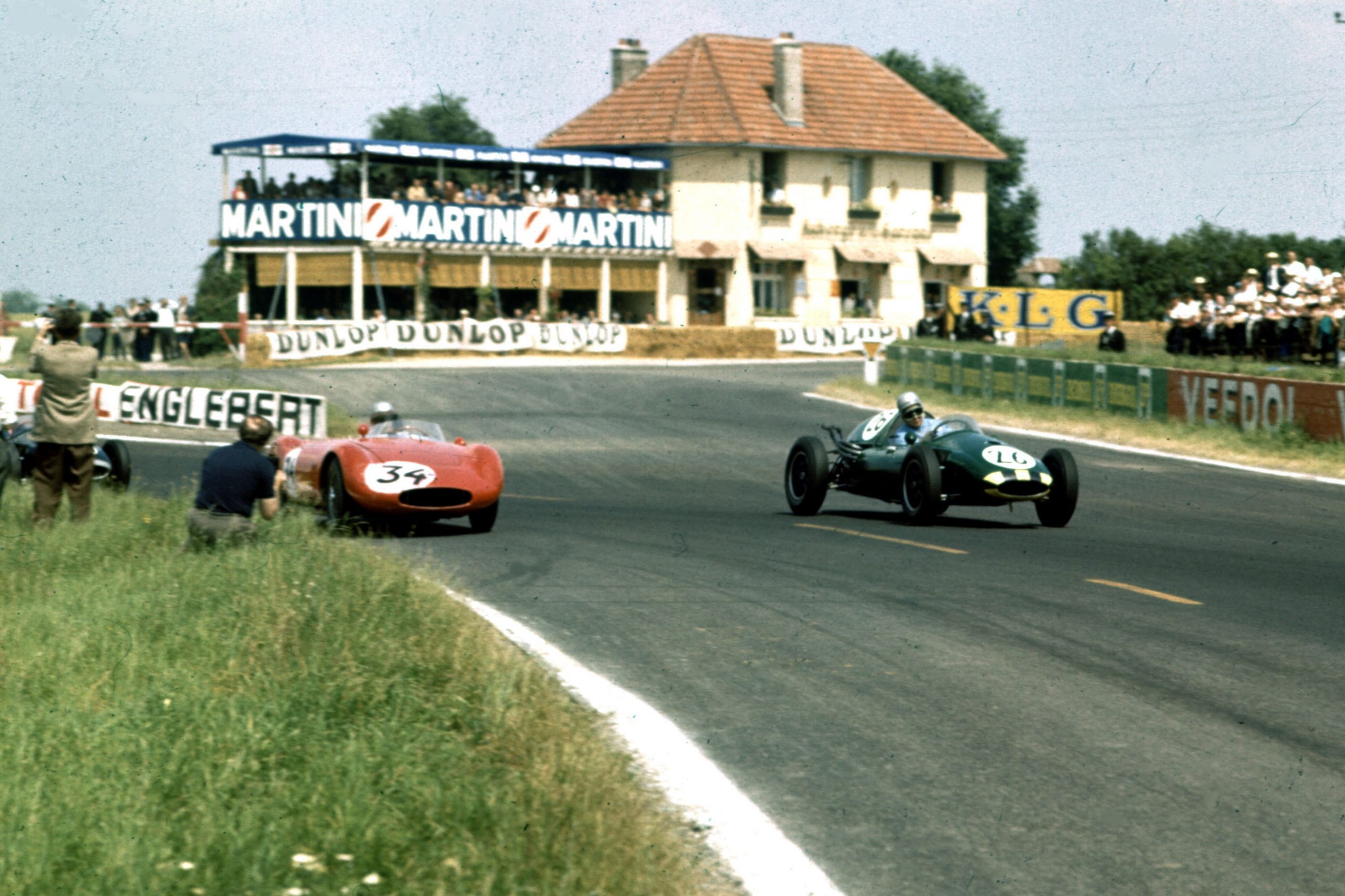 Henry Taylor in a Cooper T45-Climax leads John Fast in his OSCA.