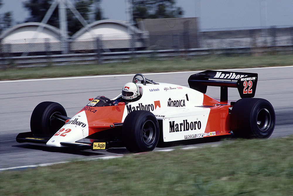 Andrea de Cesaris in his Alfa Romeo 183T.