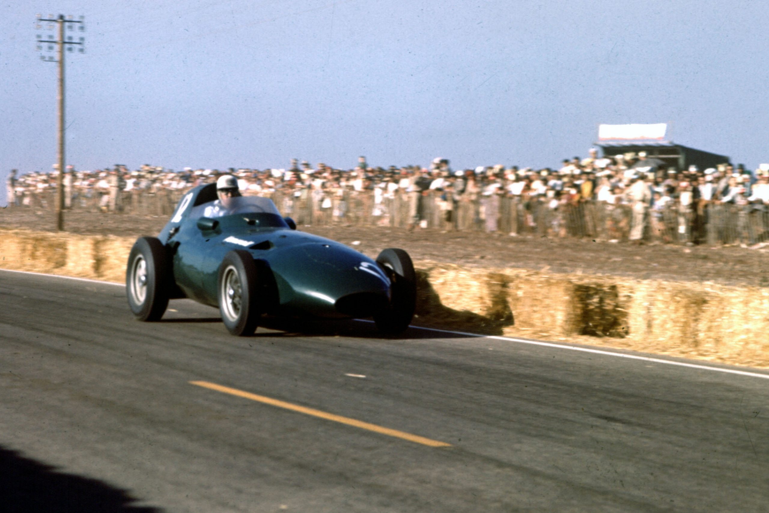 Stuart Lewis-Evans at the wheel of his Vanwall VW4