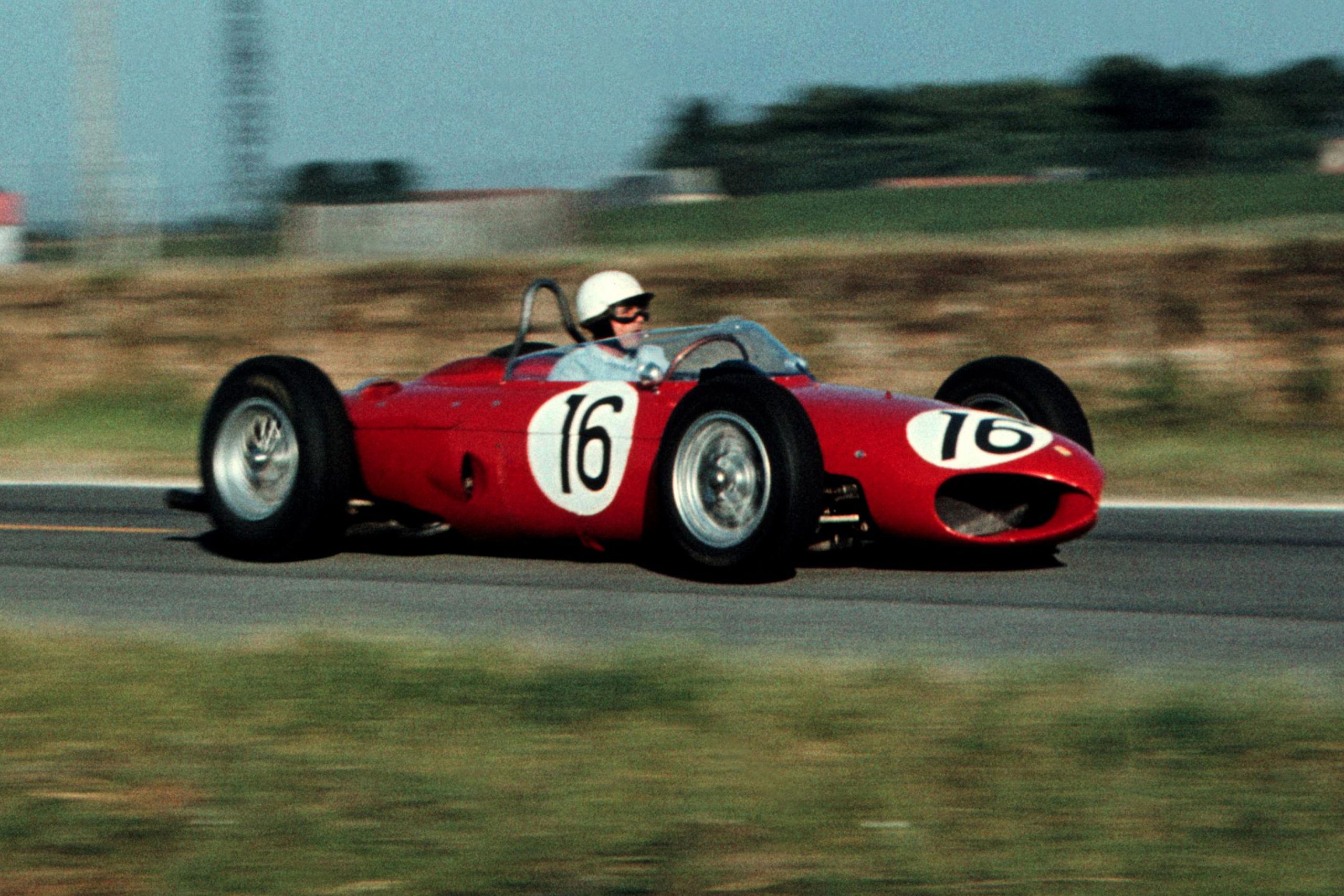 Phil Hill in his Ferrari 156.