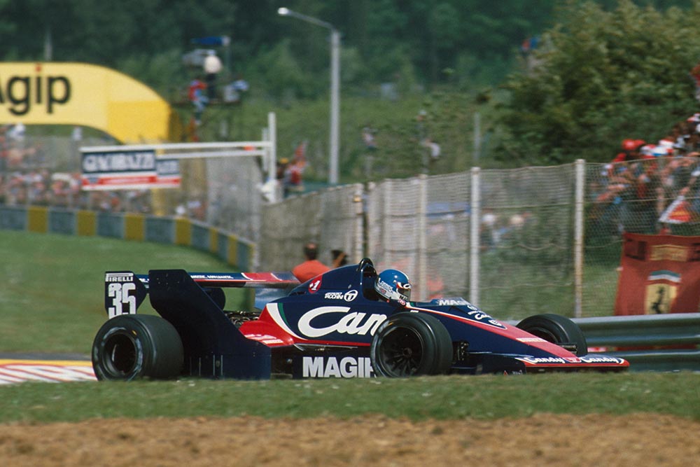 Derek Warwick in his Toleman TG183B.