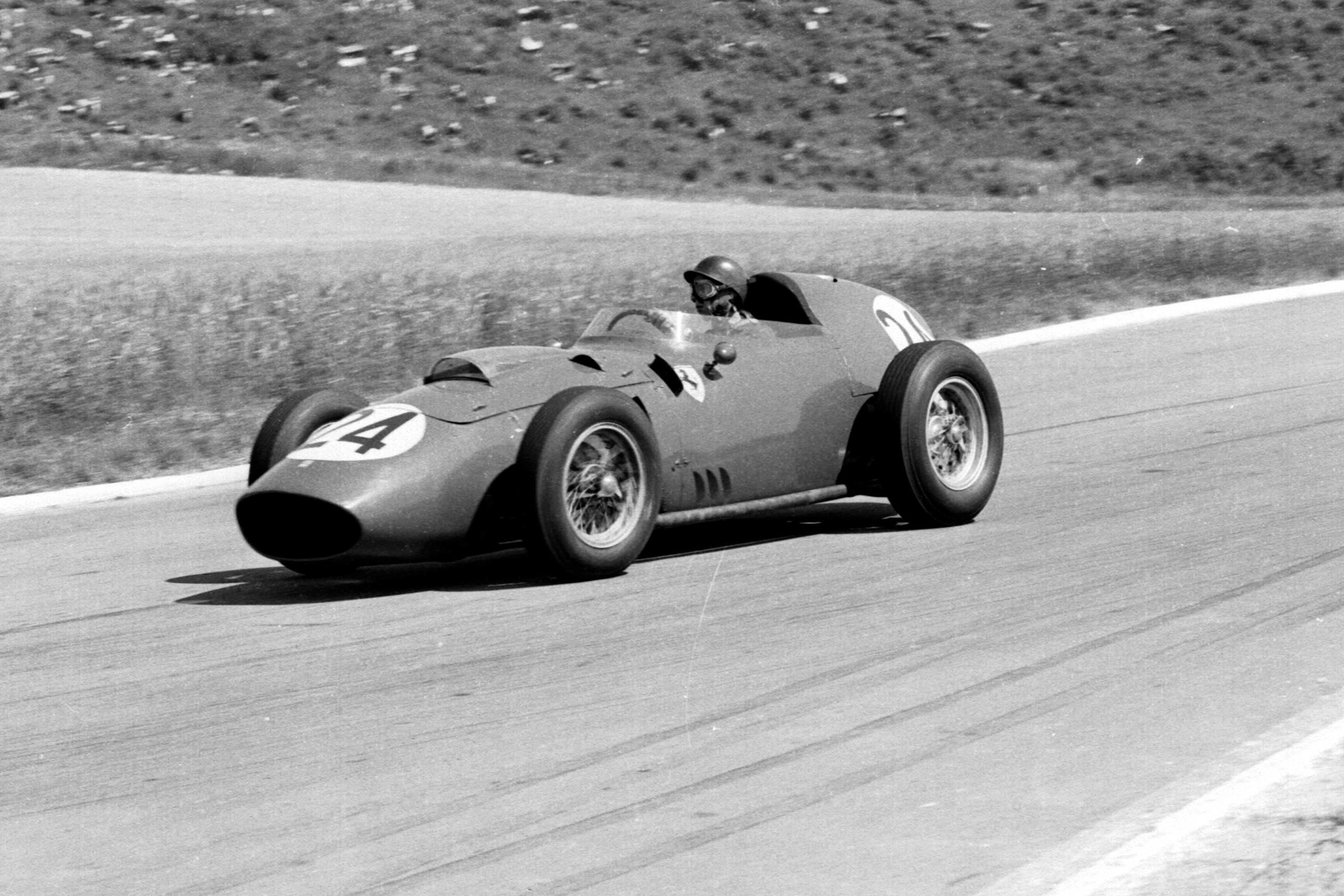 Tony Brooks in his Ferrari Dino 246.