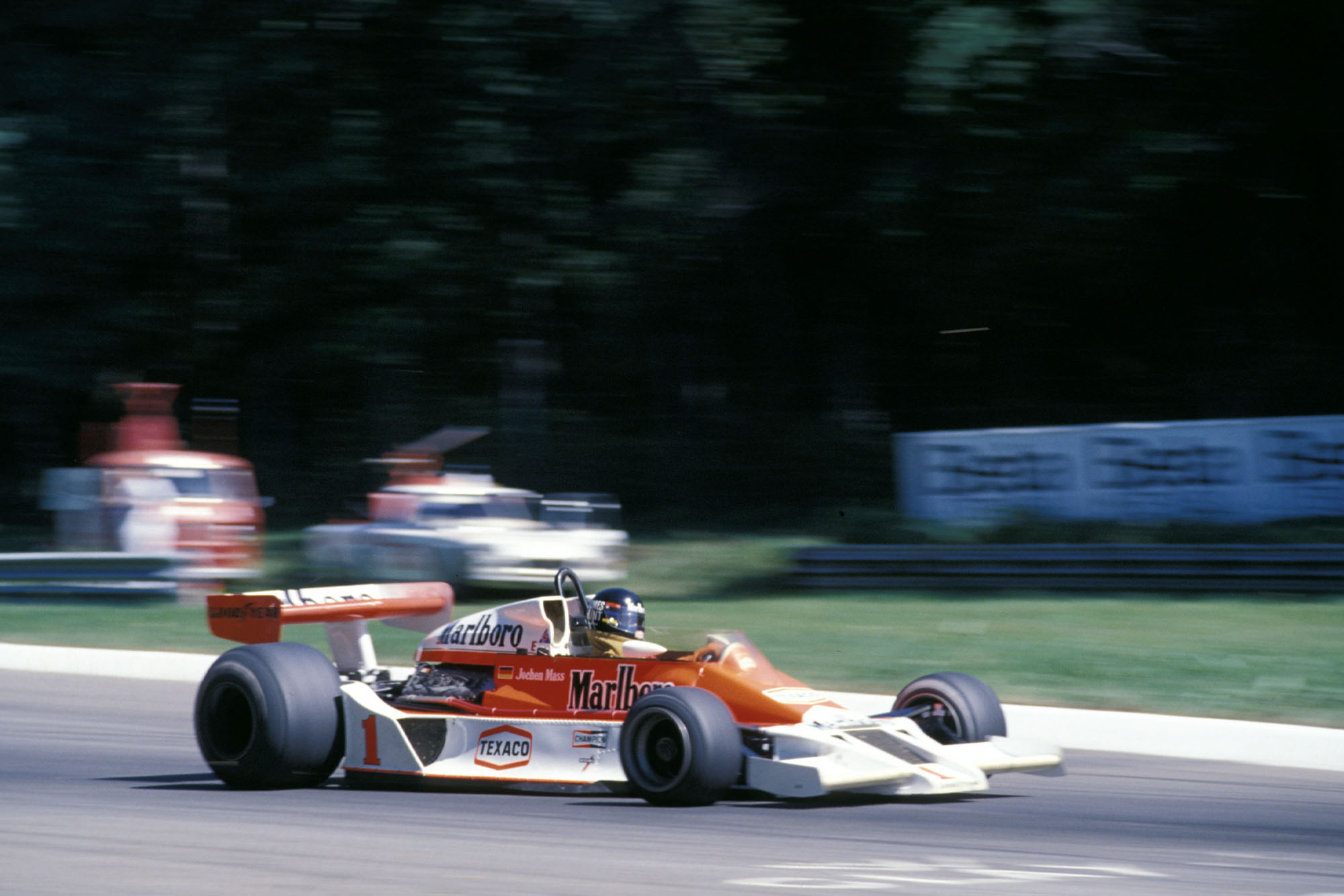 James Hunt (McLaren) at the 1977 Italian Grand Prix, Monza.