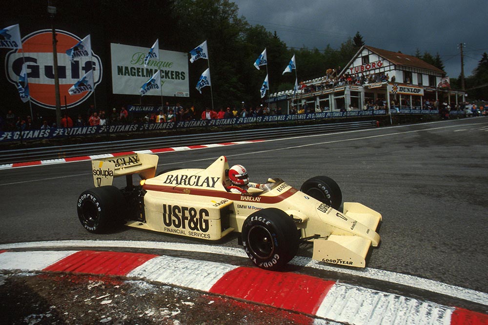 Marc Surer driving his Arrows A8 to 9th place.