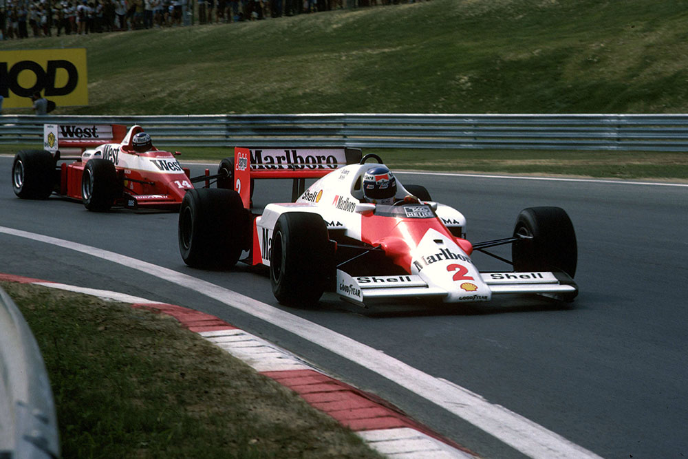 Keke Rosberg did not finish on his McLaren MP4/2C.