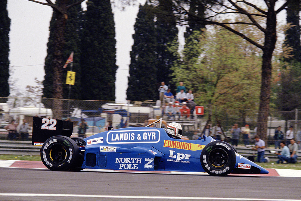 Gabriele Tarquini in his Osella FA1G Alfa Romeo.