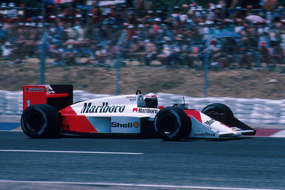 Alain Prost driving his McLaren MP4/3.