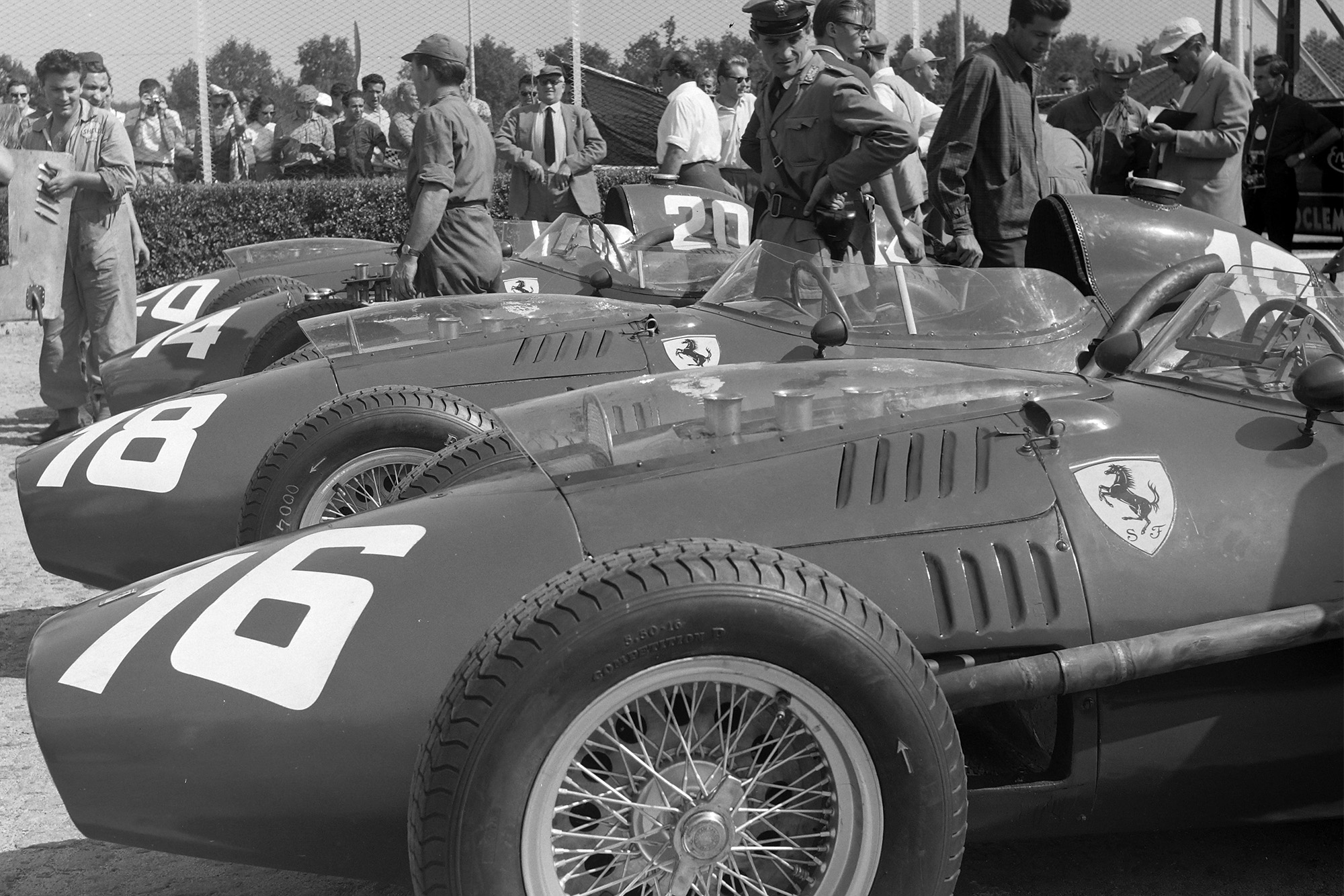 The Ferraris line-up before the race