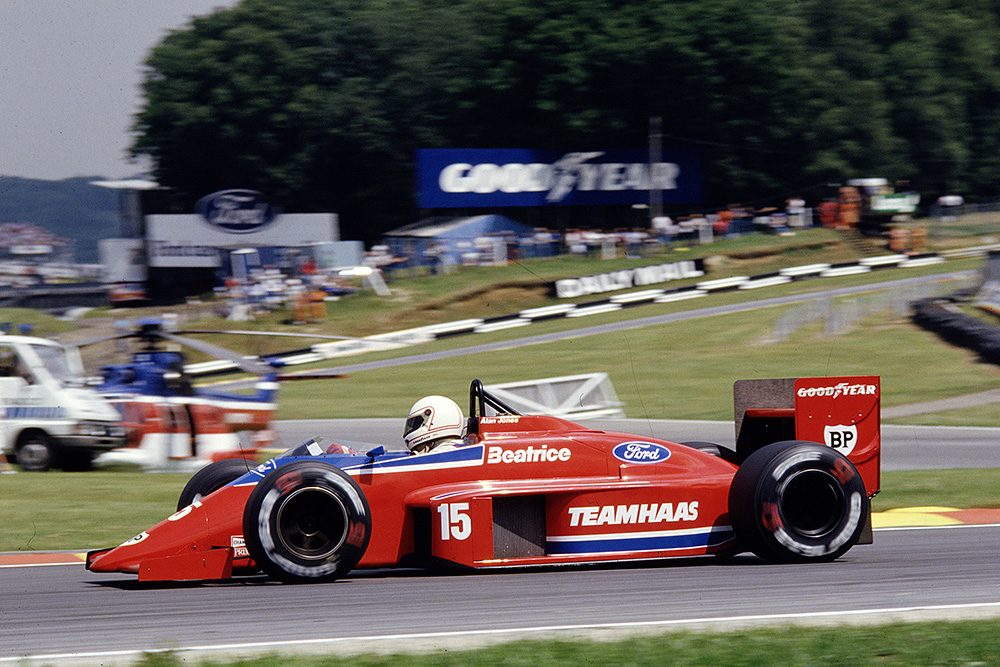 Alan Jones in his Team Haas/Lola THL2 Ford