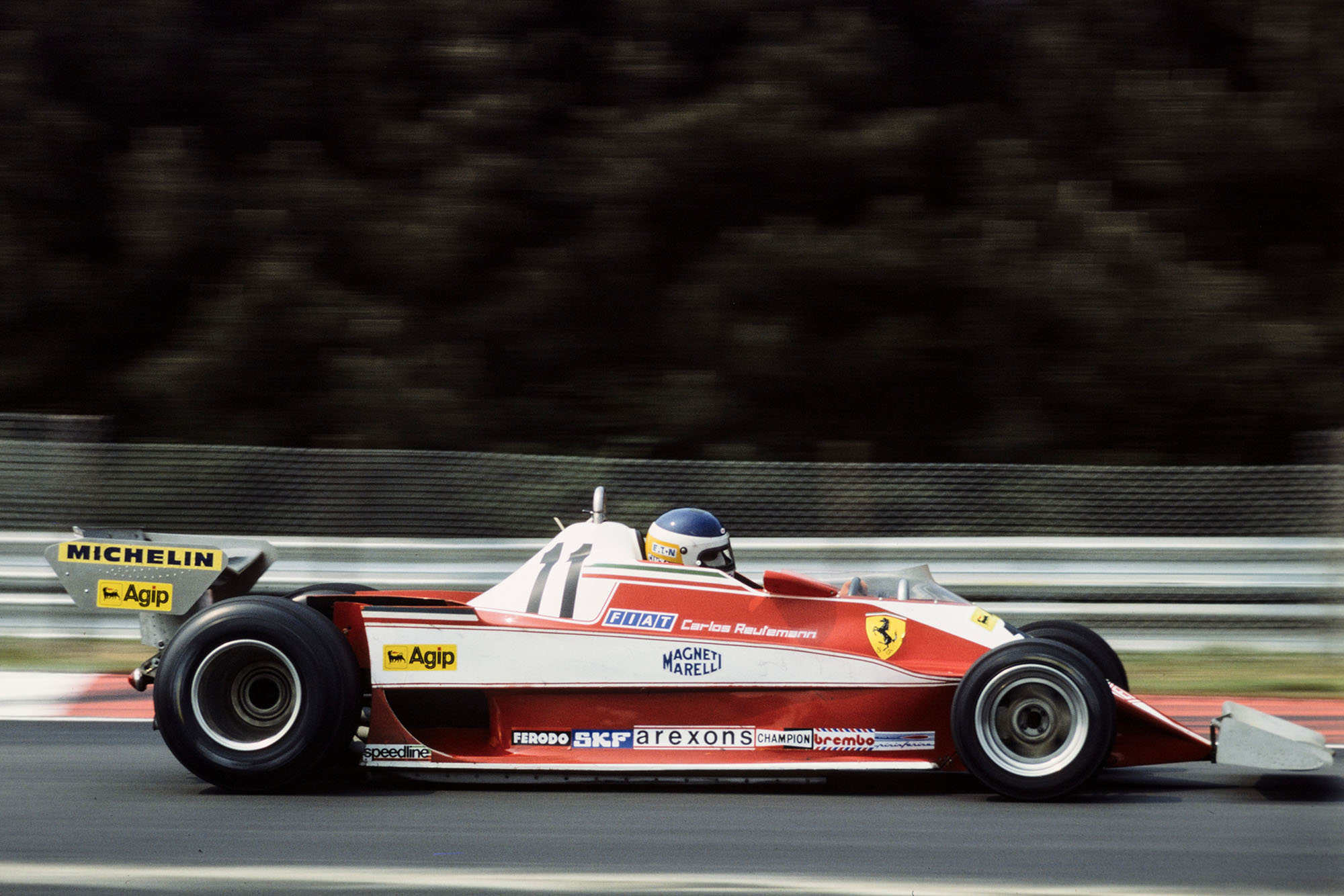 Carlos Reutemann (Ferrari) driving at the 1978 Belgian Grand Prix, Zolder.