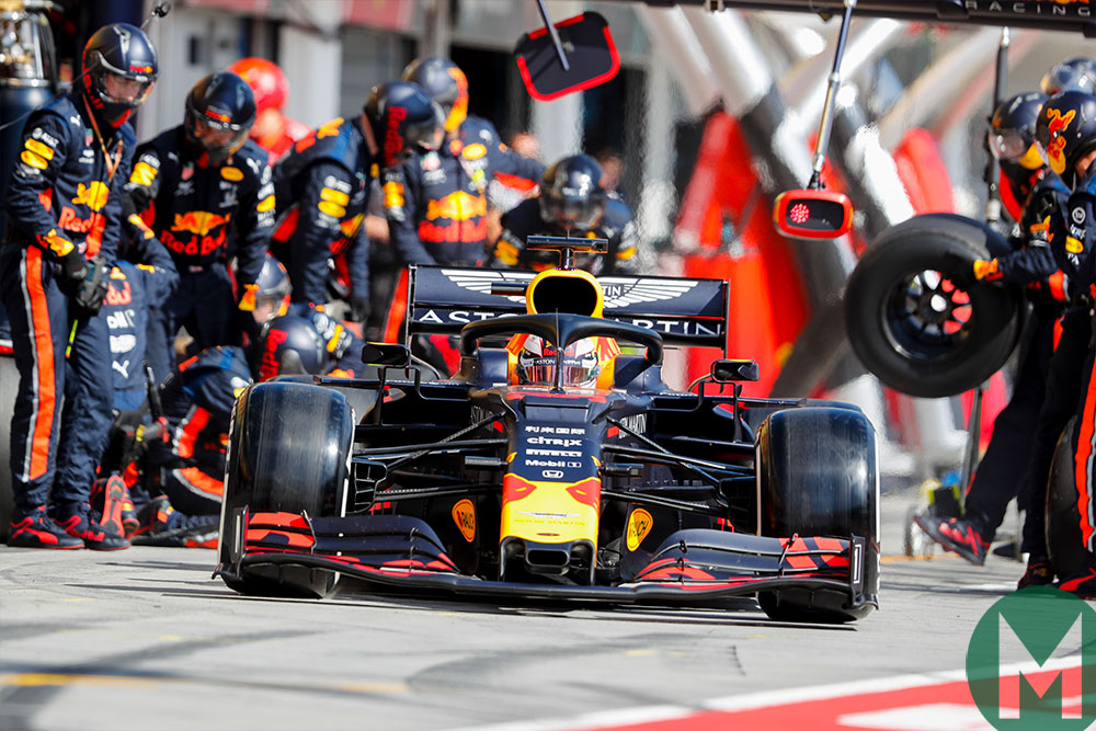 Verstappen blinked first and pitted on the 25th lap