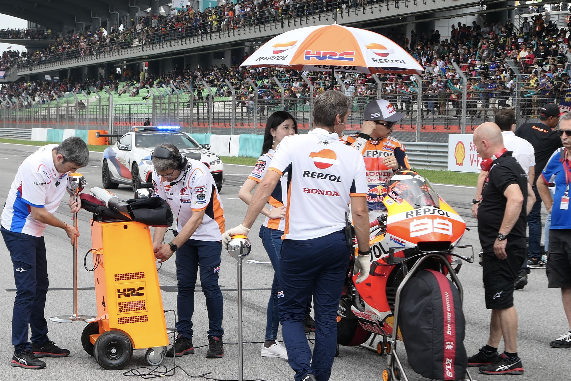 Jorge Lorenzo on the grid at Sepang