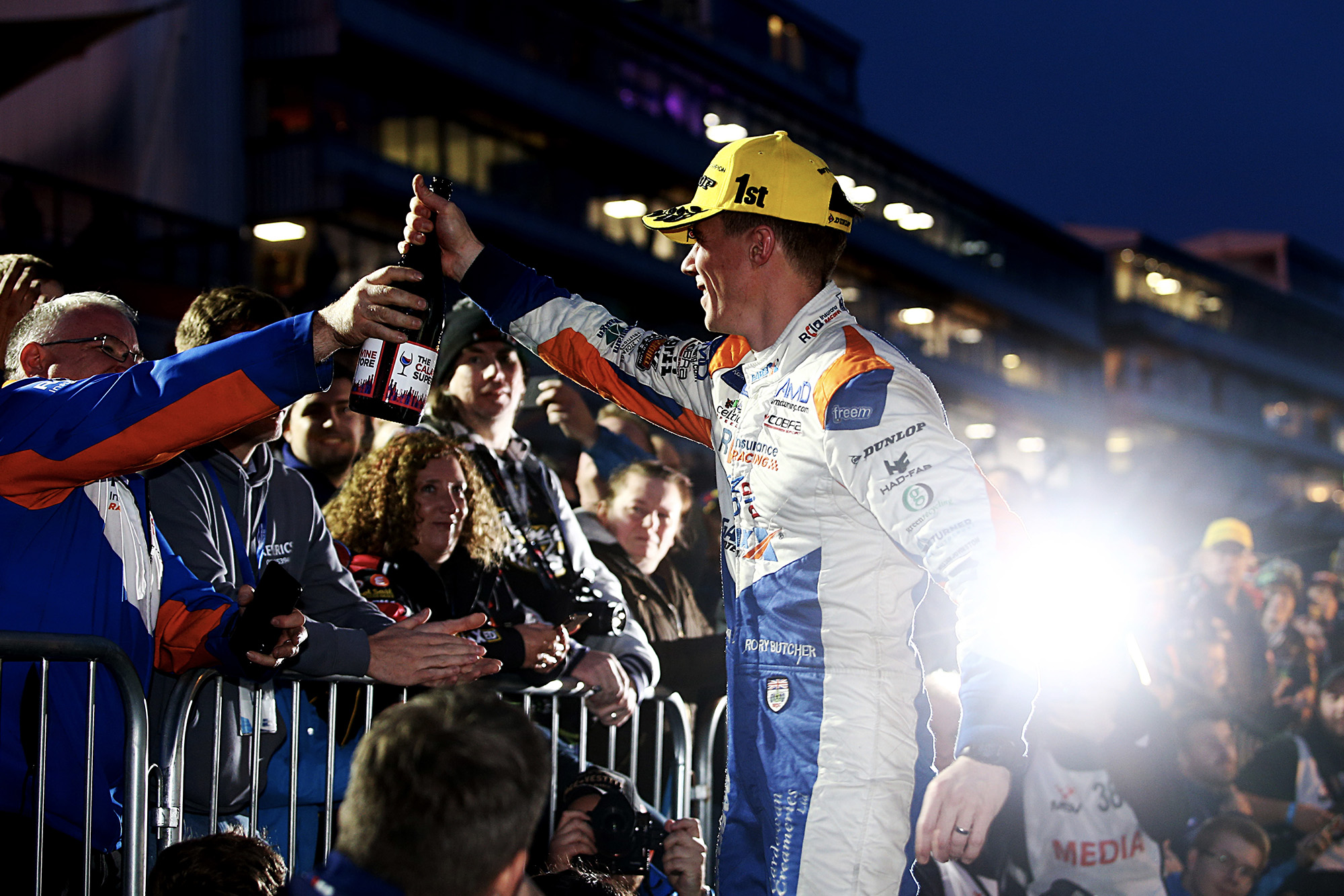 Rory Butcher celebrates winning the 2019 BTCC Independents Trophy