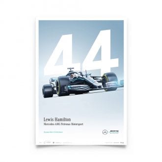 Product image for Lewis Hamilton - Mercedes W10 - 2019 | Automobilist | Limited Edition poster
