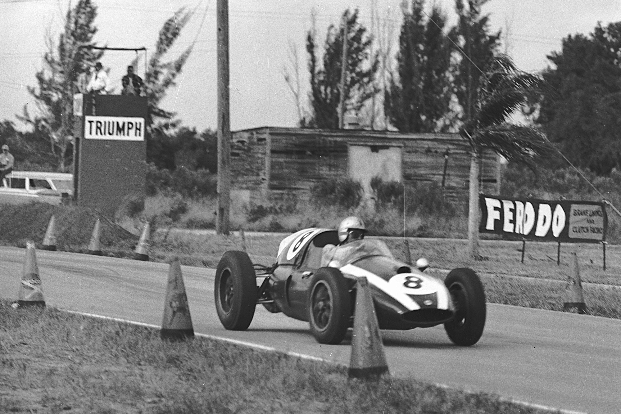 Jack Brabham in the 1959 united States Grand Prix at Sebring