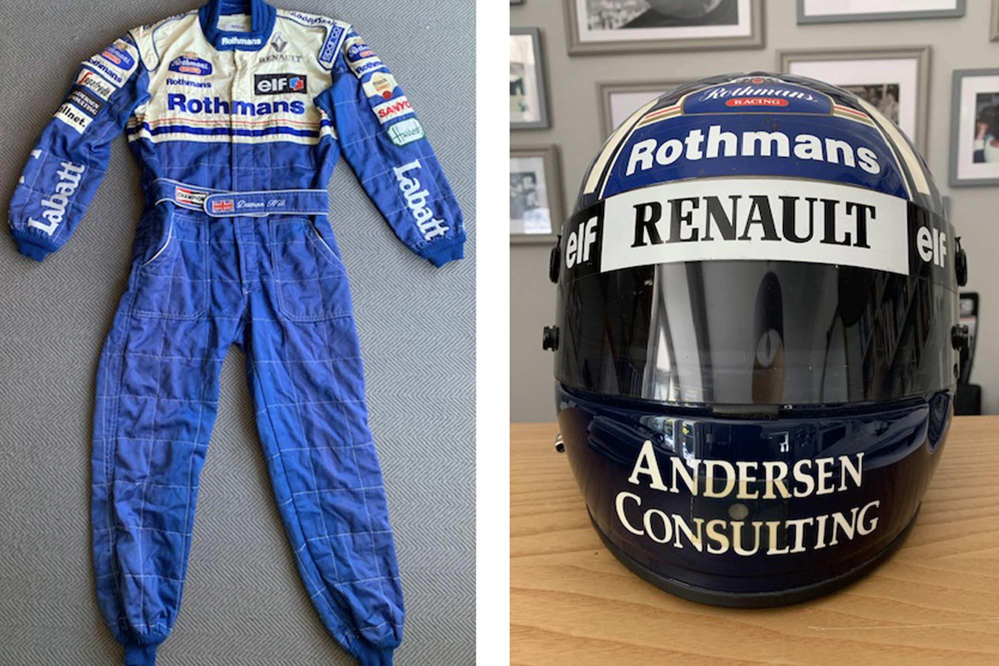 Damon Hill overalls and helmet auctioned on June 24