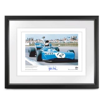 Product image for Jackie Stewart - Tyrrell 003 - 1971 | lithographic print | signed Sir Jackie Stewart