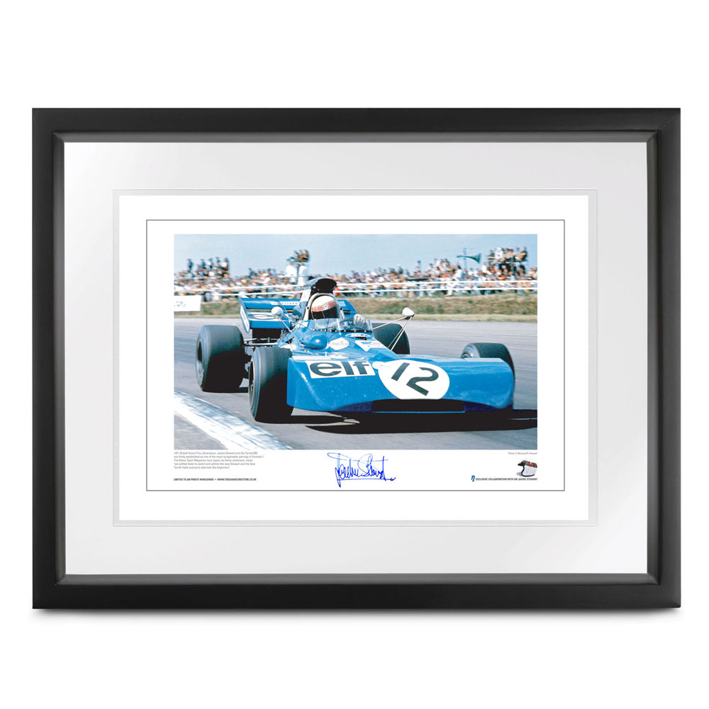 Product image for Jackie Stewart - Tyrrell 003 - 1971 | lithographic print | signed Sir Jackie Stewart
