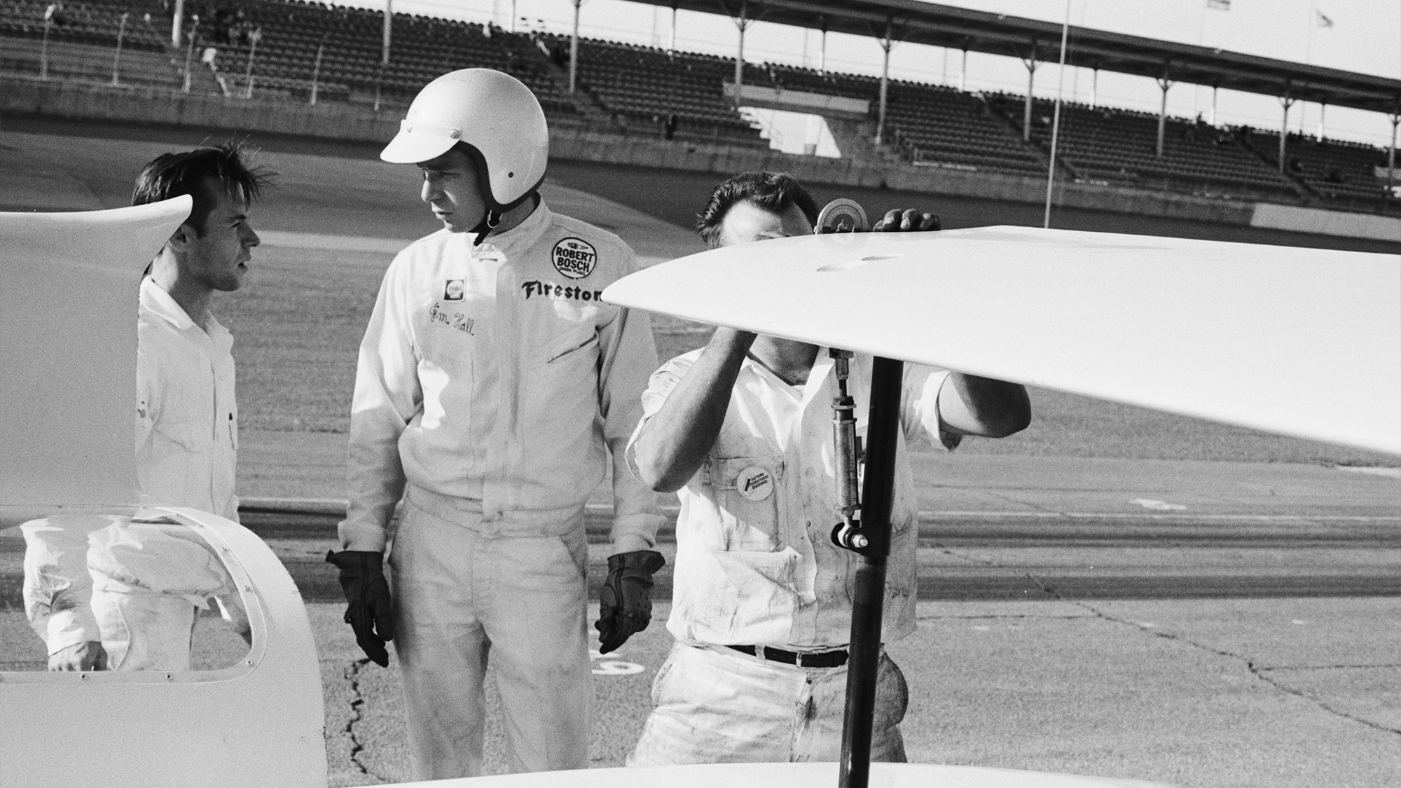 Jim Hall with the Chaparral 2F