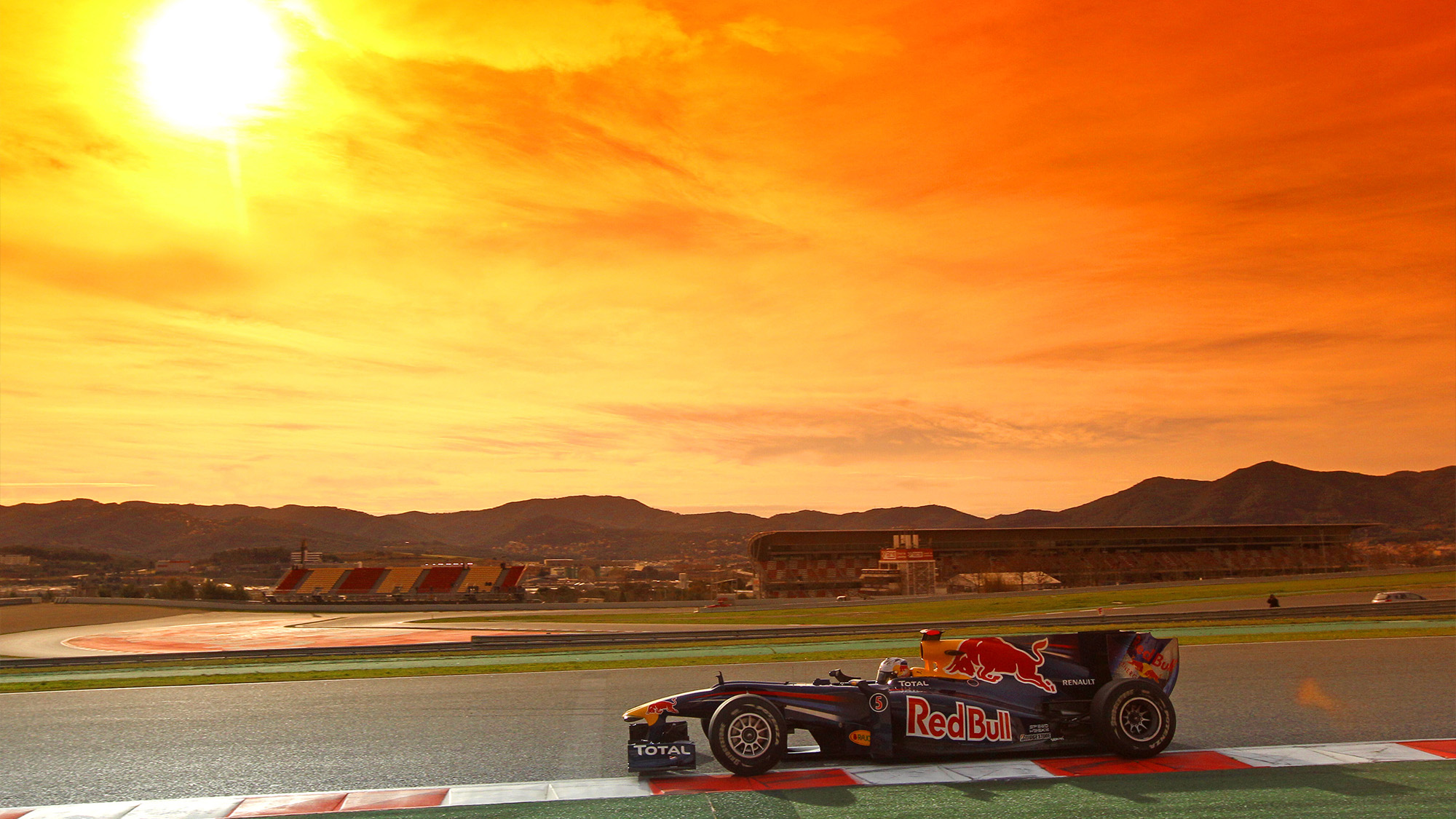 Sebastian Vettel's Red Bull during 2010 preseason F1 testing at Barcelona