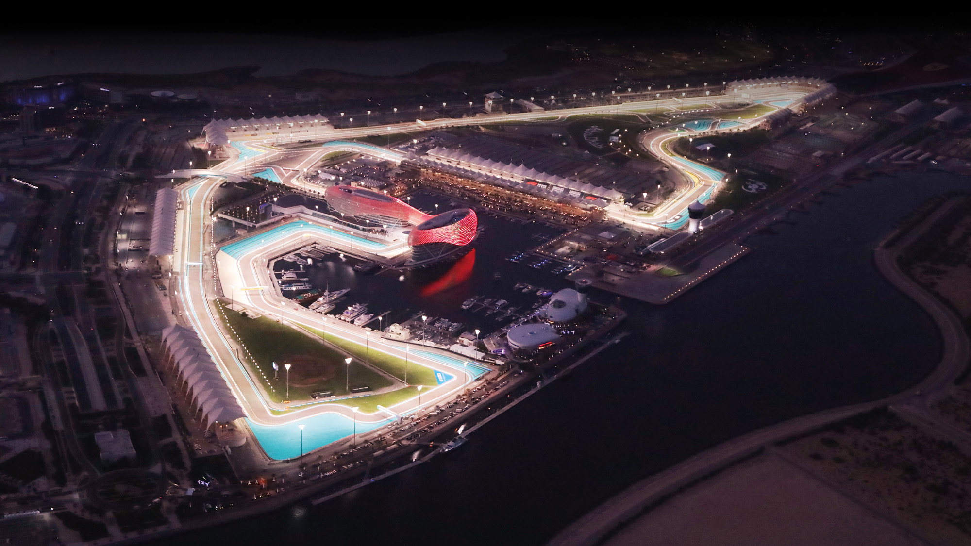 Yas Marina circuit at night
