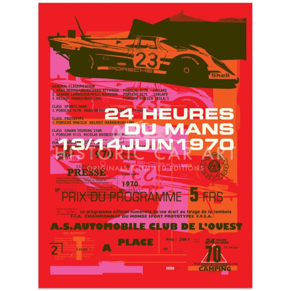 Product image for Porsche 917 | 1970 Le Mans 24 Hours Celebration | Poster no.4 | Studio Sportif | Art Print