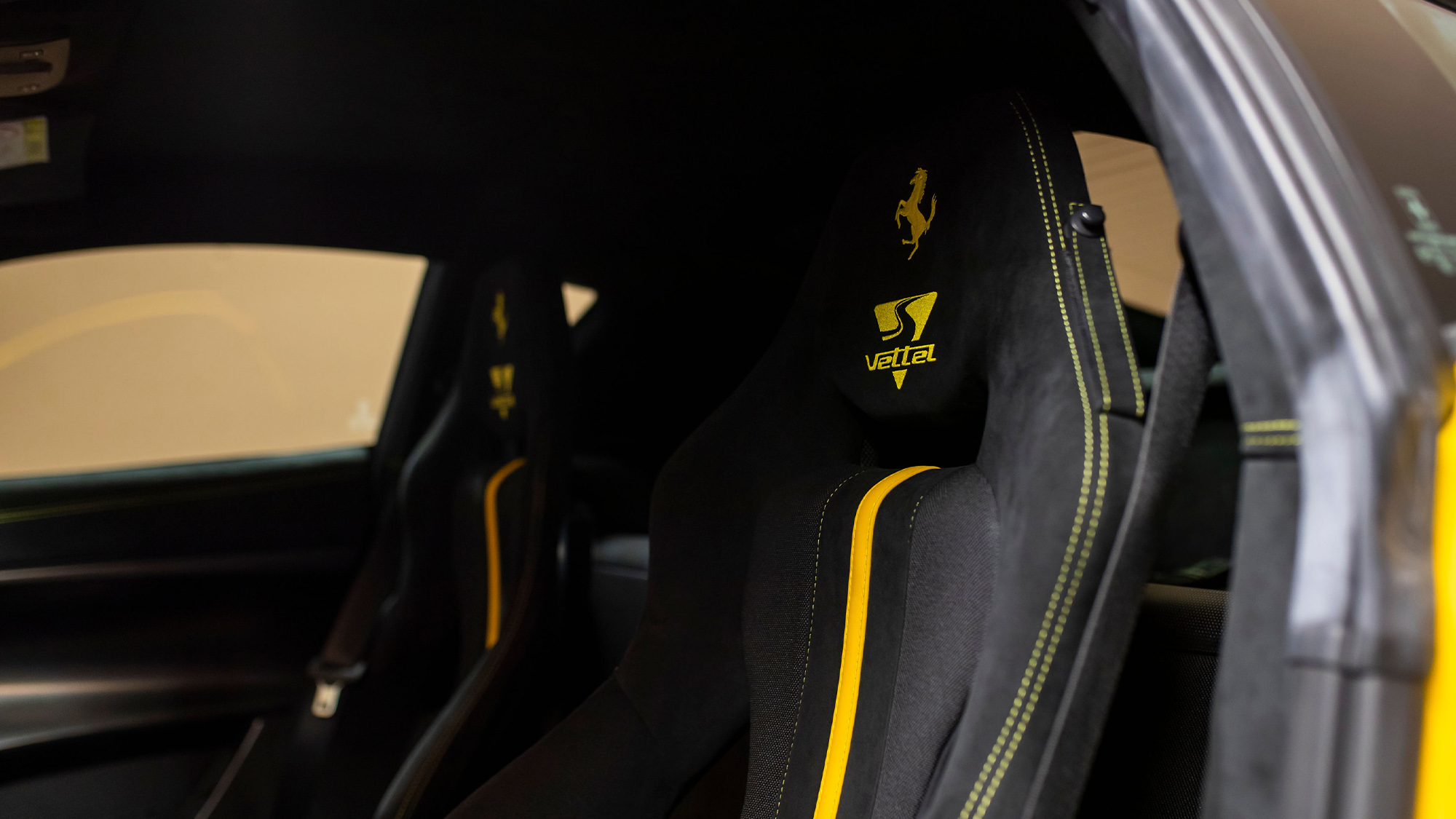 Sebastian Vettel Ferrari F12tdf headrests
