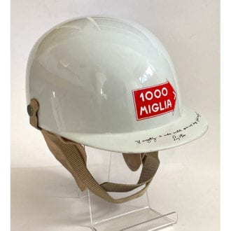 Product image for Stirling Moss signed Mille Miglia race-used helmet by Jebs